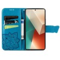 For Xiaomi Redmi Note 13  5G Butterfly Love Flower Embossed Leather Phone Case(Blue)