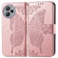 For Blackview Shark 8 Butterfly Love Flower Embossed Leather Phone Case(Rose Gold)