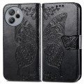For Blackview Shark 8 Butterfly Love Flower Embossed Leather Phone Case(Black)