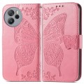 For Blackview Shark 8 Butterfly Love Flower Embossed Leather Phone Case(Pink)