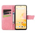 For Blackview Shark 8 Butterfly Love Flower Embossed Leather Phone Case(Pink)