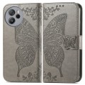 For Blackview Shark 8 Butterfly Love Flower Embossed Leather Phone Case(Gray)