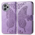 For Blackview Shark 8 Butterfly Love Flower Embossed Leather Phone Case(Light Purple)