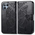 For Fairphone 5 Butterfly Love Flower Embossed Leather Phone Case(Black)