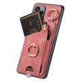 For Samsung Galaxy A71 Retro Skin-feel Ring Card Bag Phone Case with Hang Loop(Pink)