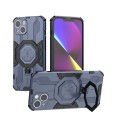 For iPhone 14 MagSafe Supersonic Armor Holder PC Hybrid TPU Phone CaseBlue)