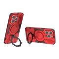 For iPhone 14 Pro MagSafe Supersonic Armor Holder PC Hybrid TPU Phone Case(Red)