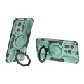 For iPhone 14 Pro MagSafe Supersonic Armor Holder PC Hybrid TPU Phone Case(Green)