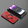 For iPhone 14 Pro Max MagSafe Supersonic Armor Holder PC Hybrid TPU Phone Case(Red)