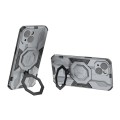 For iPhone 15 MagSafe Supersonic Armor Holder PC Hybrid TPU Phone Case(Grey)