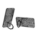 For iPhone 15 Pro MagSafe Supersonic Armor Holder PC Hybrid TPU Phone Case(Black)