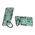 For iPhone 15 Pro MagSafe Supersonic Armor Holder PC Hybrid TPU Phone Case(Green)