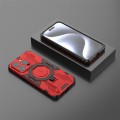For iPhone 15 Pro Max MagSafe Supersonic Armor Holder PC Hybrid TPU Phone Case(Red)