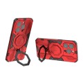 For iPhone 15 Pro Max MagSafe Supersonic Armor Holder PC Hybrid TPU Phone Case(Red)