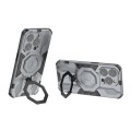 For iPhone 15 Pro Max MagSafe Supersonic Armor Holder PC Hybrid TPU Phone Case(Grey)