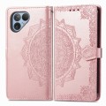 For Fairphone 5 Mandala Flower Embossed Leather Phone Case(Rose Gold)