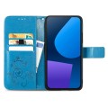 For Fairphone 5 Four-leaf Clasp Embossed Leather Phone Case(Blue)
