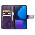 For Fairphone 5 Four-leaf Clasp Embossed Leather Phone Case(Purple)