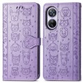 For Blackview A200 Pro Cat and Dog Embossed Leather Phone Case(Purple)