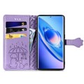 For Blackview A200 Pro Cat and Dog Embossed Leather Phone Case(Purple)