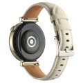 For Huawei Watch GT4 41mm 18mm Thread Pin Buckle Leather Watch Band(Beige)