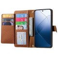For Xiaomi 14pro Love Zipper Lanyard Leather Phone Case(Brown)