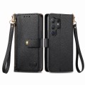 For Samsung Galaxy S24 Ultra 5G Love Zipper Lanyard Leather Phone Case(Black)