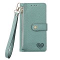 For Samsung Galaxy A33 5G Love Zipper Lanyard Leather Phone Case(Green)