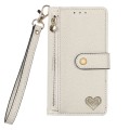 For Samsung Galaxy A33 5G Love Zipper Lanyard Leather Phone Case(Gray)