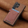 For Samsung Galaxy S24 Ultra 5G Denim Texture Leather Skin Phone Case with Card Slot(Brown)
