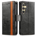 For Samsung Galaxy S24 5G CaseNeo Splicing Dual Magnetic Buckle Leather Phone Case(Black)