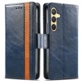 For Samsung Galaxy S24 5G CaseNeo Splicing Dual Magnetic Buckle Leather Phone Case(Blue)