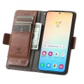 For Samsung Galaxy S24 5G CaseNeo Splicing Dual Magnetic Buckle Leather Phone Case(Brown)