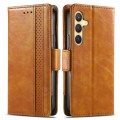 For Samsung Galaxy S24 5G CaseNeo Splicing Dual Magnetic Buckle Leather Phone Case(Khaki)
