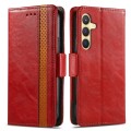 For Samsung Galaxy S24 5G CaseNeo Splicing Dual Magnetic Buckle Leather Phone Case(Red)