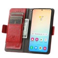 For Samsung Galaxy S24 5G CaseNeo Splicing Dual Magnetic Buckle Leather Phone Case(Red)