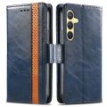 For Samsung Galaxy S24+ 5G CaseNeo Splicing Dual Magnetic Buckle Leather Phone Case(Blue)