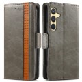 For Samsung Galaxy S24+ 5G CaseNeo Splicing Dual Magnetic Buckle Leather Phone Case(Gray)