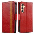 For Samsung Galaxy S24+ 5G CaseNeo Splicing Dual Magnetic Buckle Leather Phone Case(Red)