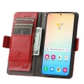 For Samsung Galaxy S24+ 5G CaseNeo Splicing Dual Magnetic Buckle Leather Phone Case(Red)