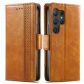 For Samsung Galaxy S24 Ultra 5G CaseNeo Splicing Dual Magnetic Buckle Leather Phone Case(Khaki)