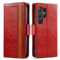 For Samsung Galaxy S24 Ultra 5G CaseNeo Splicing Dual Magnetic Buckle Leather Phone Case(Red)