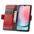For Samsung Galaxy A25 5G CaseNeo Splicing Dual Magnetic Buckle Leather Phone Case(Red)