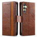 For Samsung Galaxy A24 4G CaseNeo Splicing Dual Magnetic Buckle Leather Phone Case(Brown)