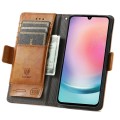 For Samsung Galaxy A55 CaseNeo Splicing Dual Magnetic Buckle Leather Phone Case(Khaki)