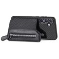 For Samsung Galaxy S24+ 5G Carbon Fiber Horizontal Flip Zipper Wallet Phone Case(Black)