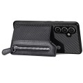 For Samsung Galaxy S23 FE 5G Carbon Fiber Horizontal Flip Zipper Wallet Phone Case(Black)
