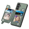 For Samsung Galaxy S23 FE 5G Carbon Fiber Horizontal Flip Zipper Wallet Phone Case(Green)