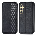 For Samsung Galaxy S24 5G Cubic Grid Pressed Magnetic Leather Phone Case(Black)