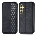 For Samsung Galaxy S24+ 5G Cubic Grid Pressed Magnetic Leather Phone Case(Black)